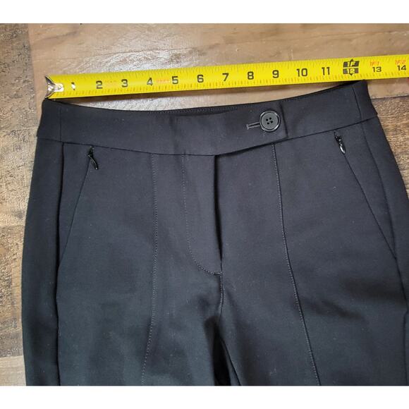 Anthropologie Maeve Zipper Ankle Dress Pants Career Office Black Preppy 0 Petite - Picture 11 of 15
